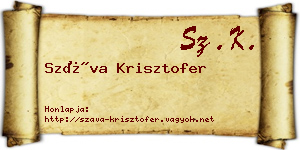 Száva Krisztofer névjegykártya